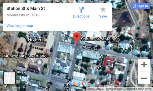 Where to find the Wijnhuis liquor store in Moorreesburg - click for larger map and directions.